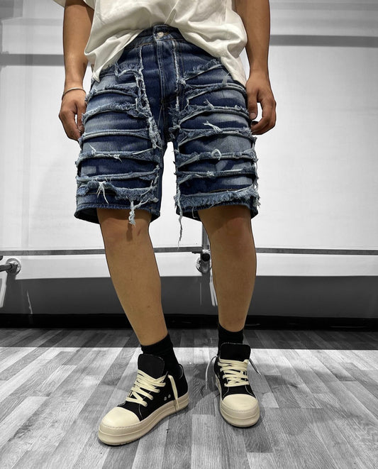 BERMUDA RIPPED Lav.Blu